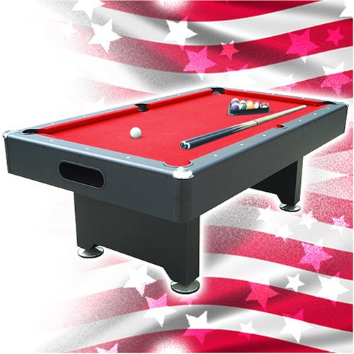 Childrens Toyshop  Toys : 8 BALLTM USA SERIES 7' x 4' RED POOL TABLE, FREE BALLS, TRIANGLE, 2 CUES, 2 CHALKS, BRUSH & DELIVERY