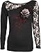 Spiral - Womens - WHITE ROSE - Lace One Shoulder Top Black