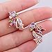 BAMOER Gorgeous Flower Design White Gold Plated Multi Color Cubic Zirconia Stud Earrings
