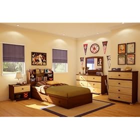 Kids Bedroom Furniture Set 1 in Cherry and Pine - South Shore Furniture - 3658-BSET-181