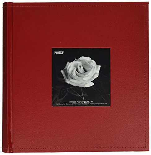 Pioneer Photo Albums 200-Pocket Sewn Leatherette Frame Cover Photo Album, 4 by 6-Inch, Red