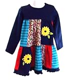 Boutique Patchwork Baby Girls Swing Top (long sleeved)
