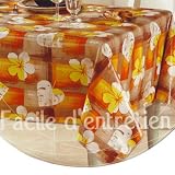 Nappe Toile ciree Madras naturel Rectangle 140x240cm