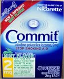 Commit Nicotine Polacrilex Stop Smoking Mint Flavored Lozenges Control With 2mg - 48ea