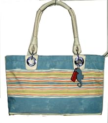 Coach Beach Multicolored Stripe East West Tote Handbag 16624