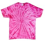 Tie-Dye T-Shirt ~ Short Sleeve ~ 100% Cotton ~ Spider Pink (X-Large, Spider Pink)