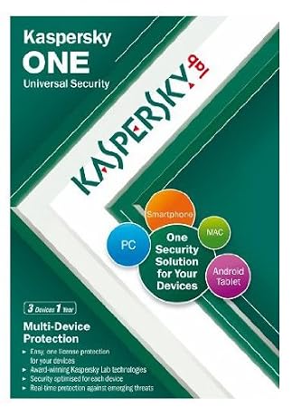 Kaspersky One Universal Security, 3 Device, 1 Year License (PC/Mac/Android)