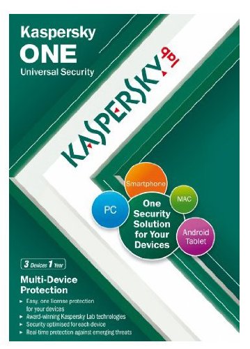 Kaspersky One Universal Security, 3 Device, 1 Year License (PC/Mac/Android)