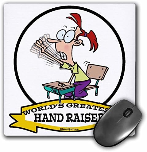 Dooni Designs Worlds Greatest Cartoons - Funny Worlds Greatest Hand Raiser Cartoon - MousePad (mp_103242_1)
