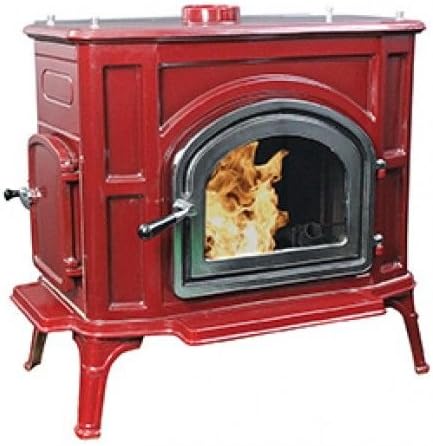 High-Gloss Enamel Pellet Stove - Red