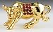 YEAR OF OX 24K Gold Swarovski Crystal Chinese Zodiac