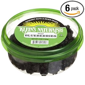 Klein's Naturals Dried Blueberries, 5-Ounce Tubs (Pack of 6)