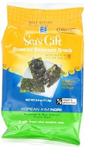 Sea's Gift Korean Seaweed Snack, Kim Nori, Roasted and Sea Salt, 0.4-Ounce (Pack of 12)