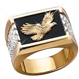 Wings Of Glory Men's 14K Gold and Sterling Silver Bald Eagle Ring