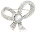 Jewelry : Shell Pearl and Crystal Ribbon Pin by Margot Townsend