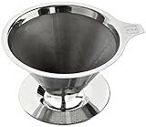 Stainless Steel Pour Over Coffee Maker -- Reusable Permanent Drip Coffee Maker -- Clever Innovative Coffee Dripper Design for Ease of Use