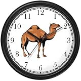 Dromedary Camel Animal Wall Clock by WatchBuddy Timepieces (Black Frame)