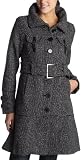 XOXO   Junior's Boucle Belted Coat,Black,Large