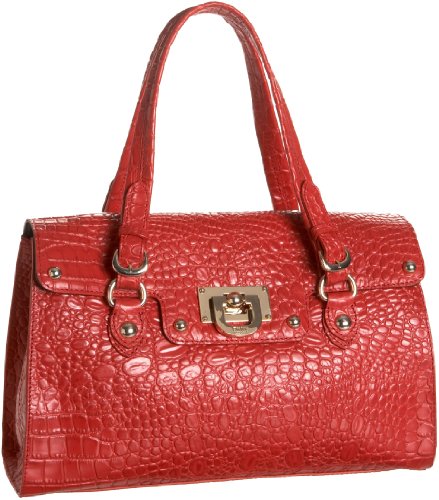 DKNY Croc-Embossed Leather EW Satchel