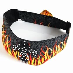 Choptop Bandana Head Du Wrap Headband Biker Crystal Flame