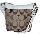 Coach Signature Duffle Handbag 10402 Khaki Ivory