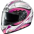 HJC Lash Women's IS-16 On-Road Motorcycle Helmet w/ Free B&F Heart Sticker Bundle - MC-8