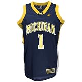 Michigan Wolverines #1 Navy Blue Youth End Line Basketball Jersey