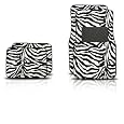 A Set of 4 Universal Fit Animal Print Carpet Floor Mats for Cars / Truck - Zebra White Tiger