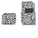 A Set of 4 Universal Fit Animal Print Carpet Floor Mats for Cars / Truck - Zebra White Tiger