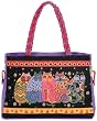 Laurel Burch Medium Tote Zipper Top, Feline Family Portrait