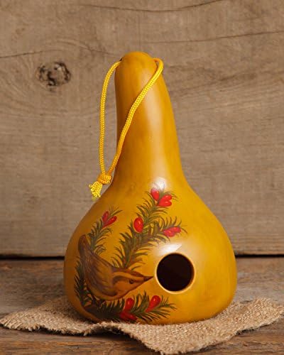 Your Hearts Delight Bird and Berries Gourd Birdhouse, 8 by 5-Inch