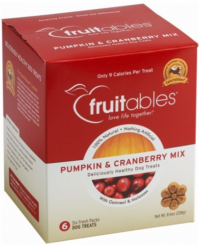 Fruitables All-Natural Pumpkin & Cranberry Dog Treat (6/1.41oz Pouches)