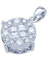 14KT White Gold 1.00 CTW Diamond Solitaire Pendant