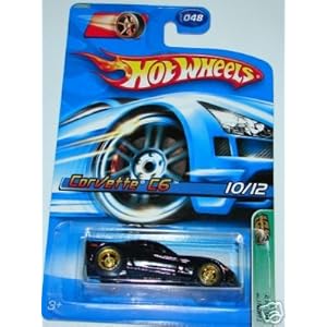Mattel Hot Wheels 2006 Treasure Hunt 1:64 Scale Black Chevy Corvette C6 10/12 Die Cast Car #048