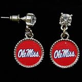 NCAA Mississippi Rebels Ladies Crystal Stud Earrings