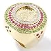 14K Gold Coin Replica Multi-Gemstone & Diamond Ring