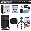 Exclusive Accessory Kit For The Kodak Zi8 Pocket Video Camera & Kodak PLAYSPORT Package Includes 8GB Memory + Kodak Klic-7004 Replaacement battery (1100MAH) + 1 Hour Charger + Slim Hard Case + Gripster Tripod + LCD Screen Protectors + More