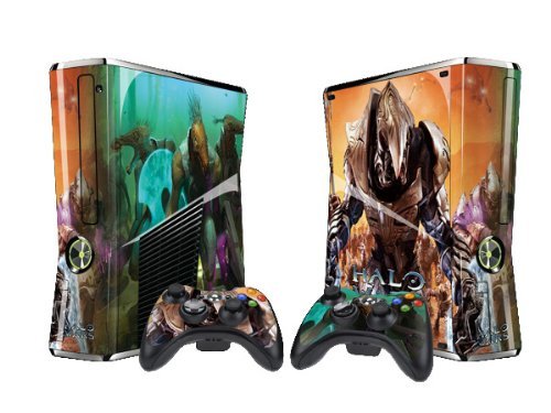 HALO Protector Skin Decal Sticker for Xbox 360 Slim (1 piece for the game console & 2 pieces for 2 controllers)