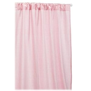 Tadpoles Classics Set of 2 Gingham Rod Pocket Curtain Panels 63" Pink