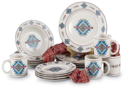 16-Pc. Aztec Stoneware Dinnerware Set
