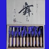 安来鋼白紙付白樫柄ミニ木彫のみ 10本組 舞