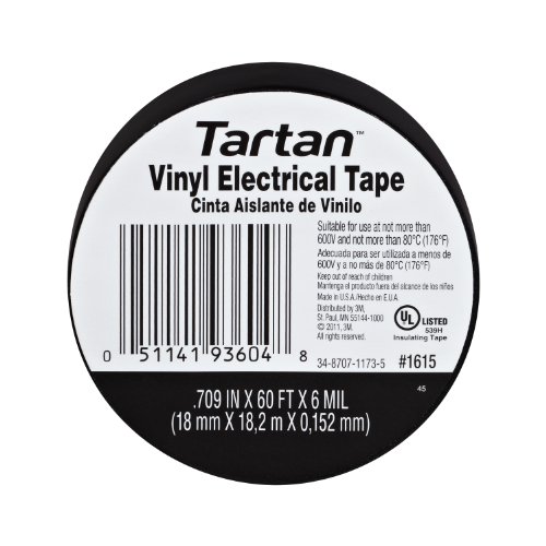 Tartan 1615 10 PACK Electrical Tape, 5/7-Inch by 60-Feet, 10 Per Pack