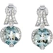14K White Gold Aquamarine and Diamond Earrings