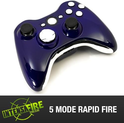 Xbox 360 Modded Controller Rapid Fire Wireless Deep Blue with Chrome