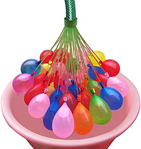 Magic Water Balloons - 3 Bunches Fills in 60 Seconds 111 Total Water Balloons Already Tied Water Balloon Filler Self Sealing (Red Blue Yellow) (185 Total, Red Blue Yellow)