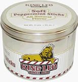 King Leo Soft Peppermint Sticks Silver Tin 2lbs