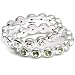 Sterling Silver Green and Clear Crystal Band Ring Set