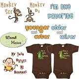 Twin Boys Gift Set, Choose From Sizes 0-18 mo (Includes 2 Brown Bodysuits)