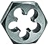 Century Drill & Tool 98212 High Carbon Steel Fractional Hexagon Die, 9/16-18 NF