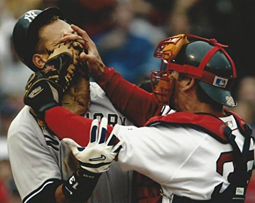 Baseball Boston Red Sox Jason Varitek vs NY Yankees ARod Fight - 8"x10" Photo, Mounted in 11"x14" Double Matt and Framed with Plexi Glass